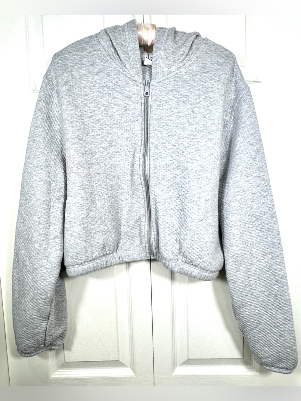 OFFLINE by Aerie Coffee Run Cropped Full Zip Hoodie Gray XL